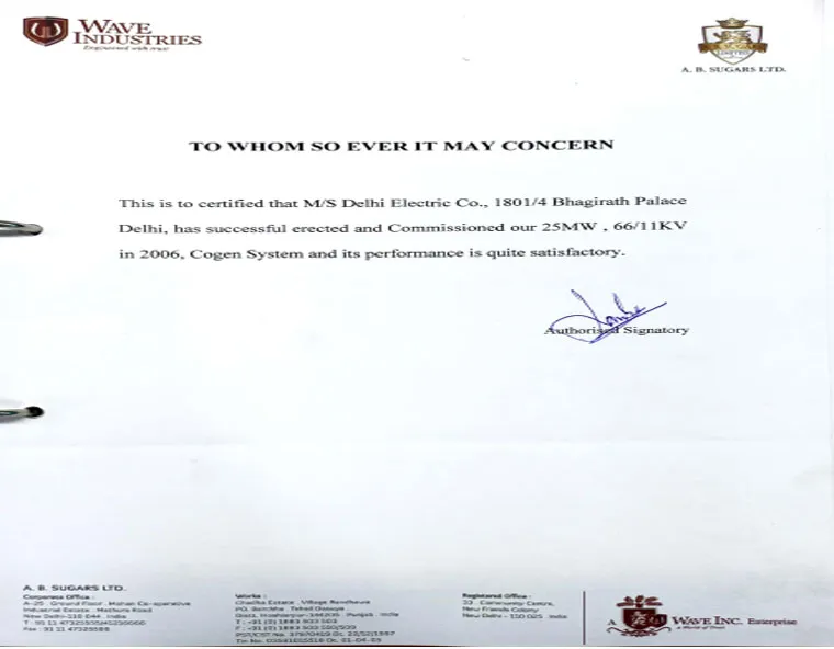 Performance Certificate 11